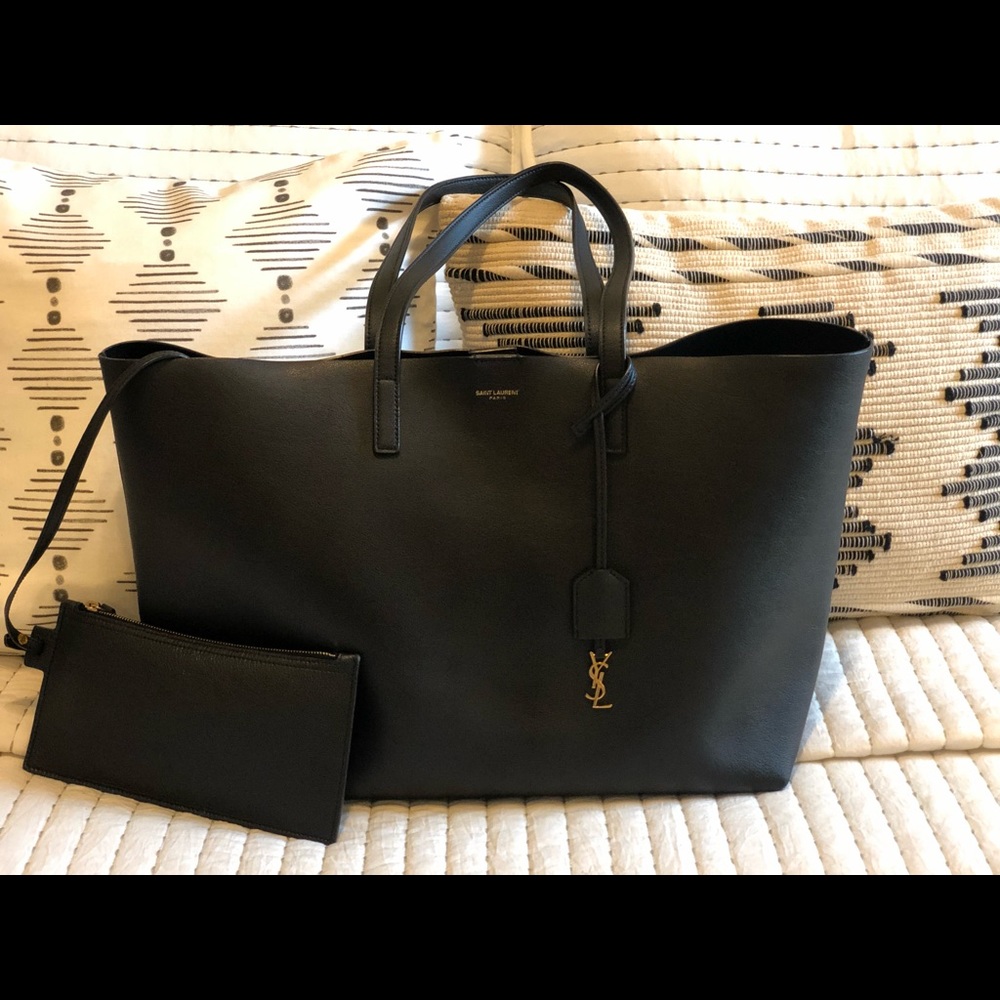 Saint Laurent Calfskin Shopping Tote